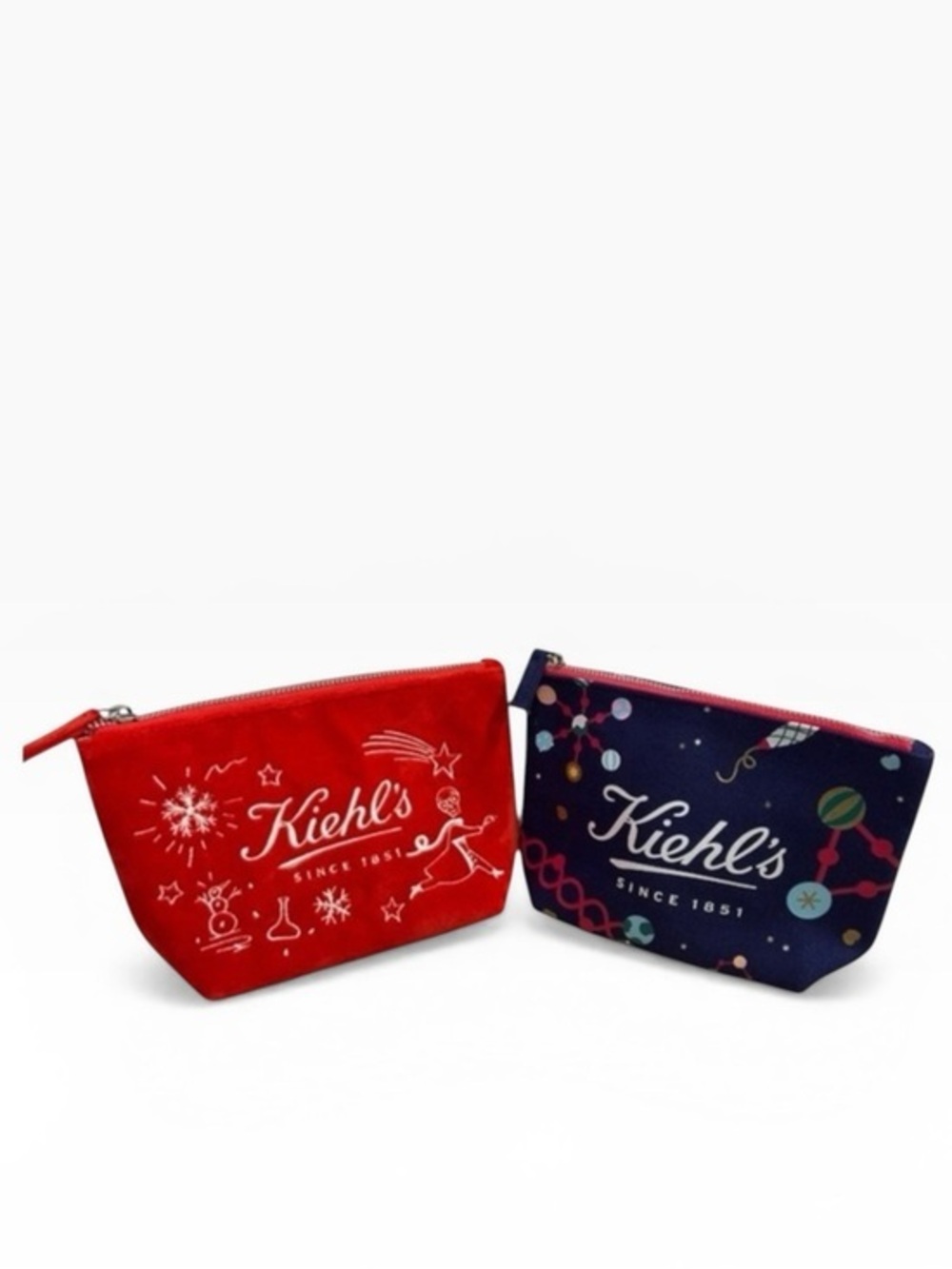 Kiehl’s Limited Edition Cosmetic Bags Travel Makeup Pouch Set Holiday Christmas